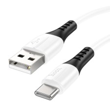 Hoco X82, Type -C cable - USB, 3 A, 1 m, silicone braid, white