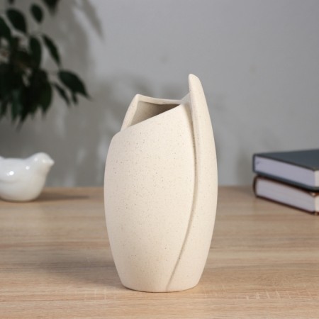 VAZA Ceramics Table "Wilston" D-4.5cm, 17x9.5 cm, beige-1