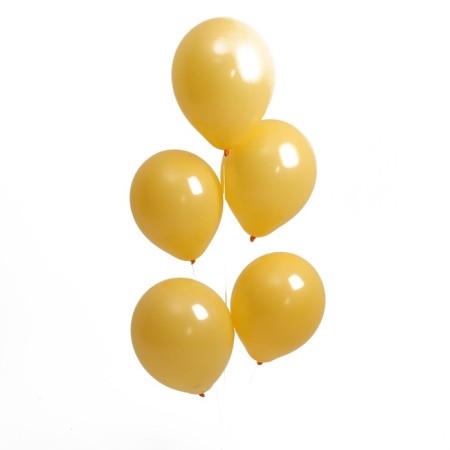 Latex ball 12 ", pastel, set of 100 pcs., Complete-yellow color-1