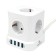 Network filter Cablexpert Twr-5-U4-W-2, 5P, 10A, 4XUSB, 3.1A, 2M, Ur. Protection 4+, White, 1030905