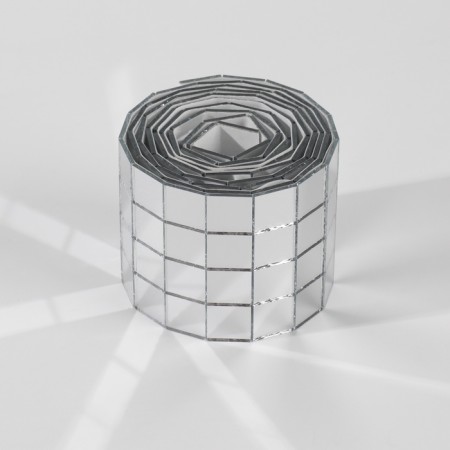 Mirror mosaic adhesive, 1 × 1 cm, 4 rows 4 cm × 1 m, silver glass-9