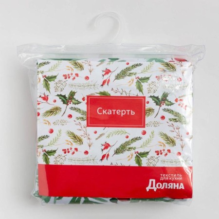 The tablecloth of the New Year's share "SHRISTMAS BERIES" 145*300 +/- 2 cm, 100% p/e-10