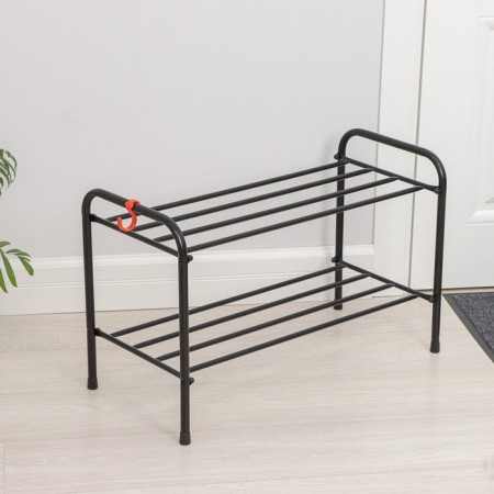 Shoe stand, 2 tiers, 65 × 30 × 45 cm, black color-2