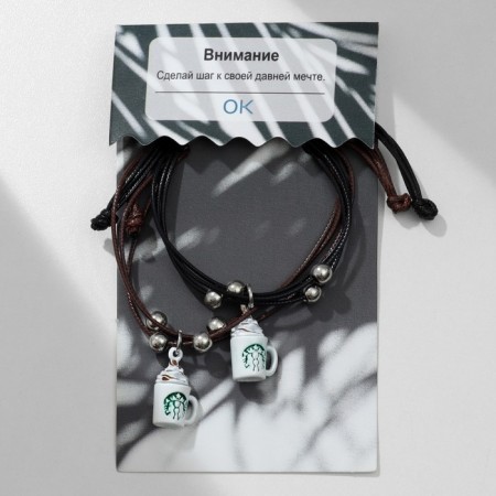 Bracelets "Demetrons" mugs with coffee, black-brown color, 8 cm-1