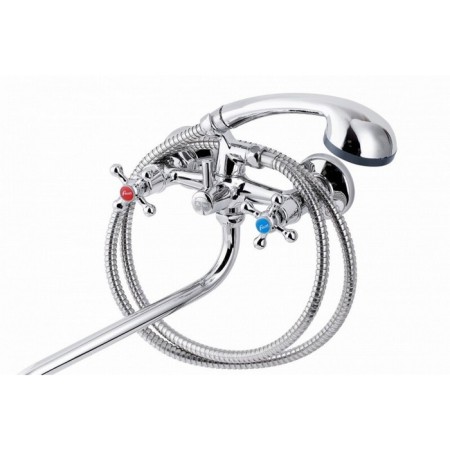 Fauzt FZS-471-06 bath mixer, two-wound, long spout, shower, chrome-1