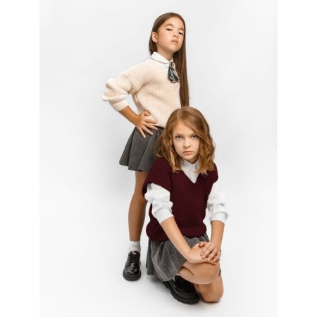Vest for girls, height 146 cm, burgundy color-11