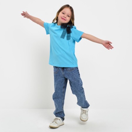 T-shirt Children's KAFTAN "Bow", p. 36 (134-140 cm), blue color-2