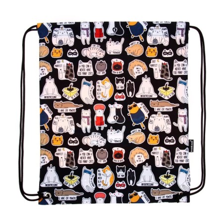 A bag for shoes 440 x 365 mm, Erich Krause, 300D density, with a reflective strip, Funny Kittens-3