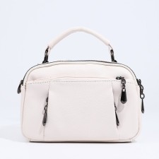 Bag Cross-Bodi with a zipper, white color