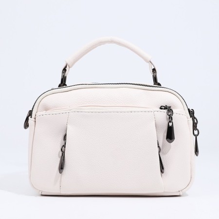Bag Cross-Bodi with a zipper, white color