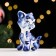 Souvenir "cat", sedentary, tail pipe, gzhel
