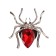 Decoration in a car deflector, spider, flavor, 5.4 × 5.4 cm, red