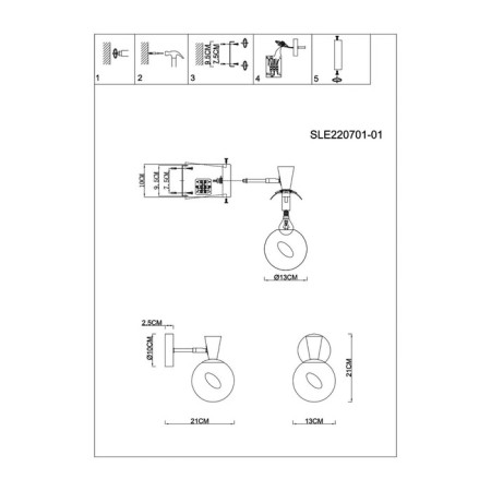 Wall lamp EVOLUCE. Sle220701-01. Catania. 1x40 W, E14, 13x21 cm, white color, light wood-6