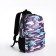 Youth backpack from textiles, 3 pockets, blue color