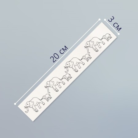Tattoo on the body Black "Bracelet. Elephants" 20x3 cm-1