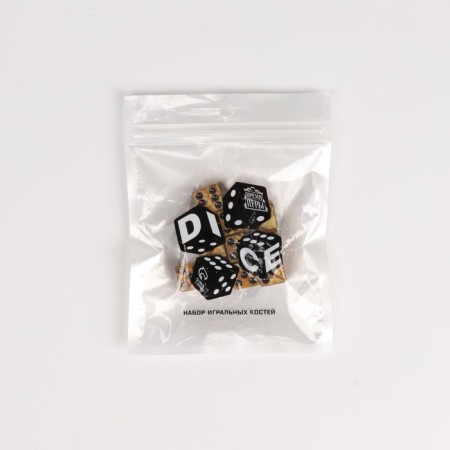 A set of dice of playing "Game time", 10 pcs, 1.6 x 1.6 cm, gold-1