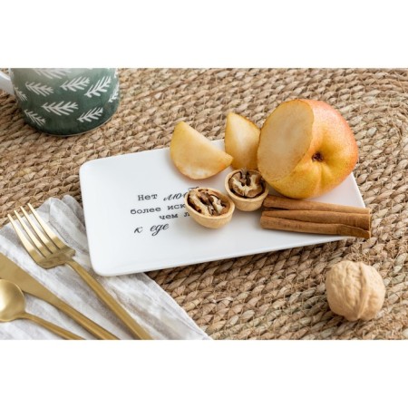 Ceramic "Love" dish, 20.5 x 12.5 x 1.8 cm, white color-4