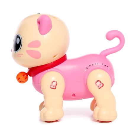 Robot Cat "Poltovod" Zhorya, on the control panel, interactive: sensory, sound, light, on batteries, in Russian, pink-2