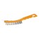 Metallic manual tundra brush, with a spatula, plastic handle, 6-row