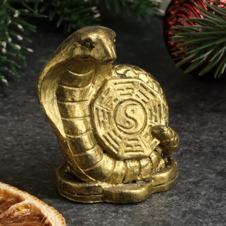Figure "Snake Yin-Yang" Old Gold, 6x5x4cm-3