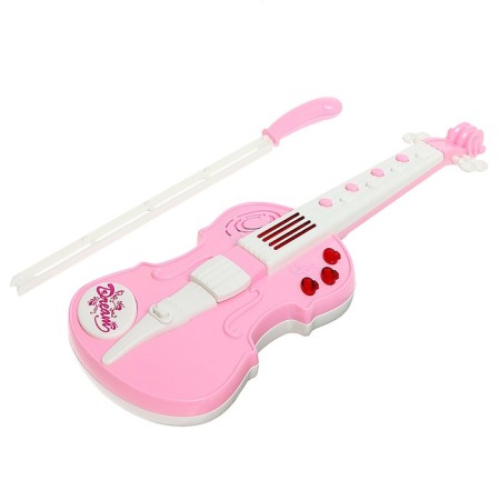 Musical toy "violin", light and sound effects, pink color-1
