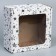 Box a gift team with a window, packaging, "stars", white, 16x8x16 cm