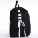 School textile school backpack with a white ribbon, 38x29x11 cm, black color, lightning department