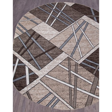 Oval Merinos sierra carpet, size 200x400 cm, color BEIGE-BROWN 2-1