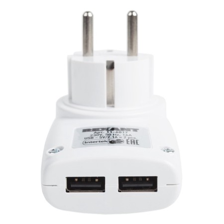 Power adapter 220V + 2 USB Rexant RX-17-2