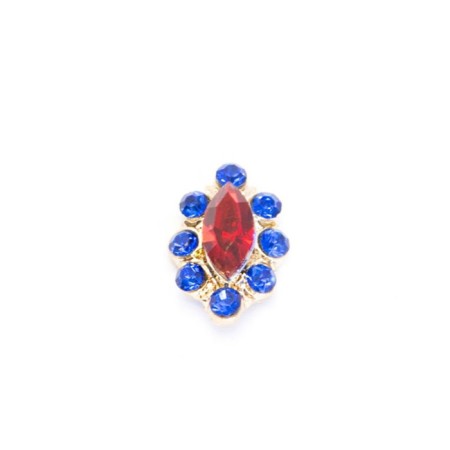 Metal fittings TNL "Red with sapphires", 4 pcs