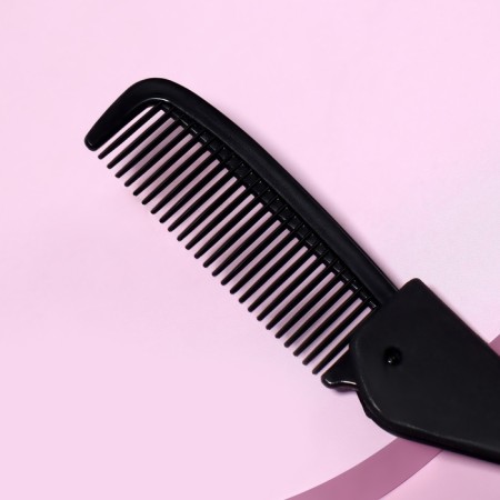 Folding comb “QF”, 17.5/9.7 × 3 cm, black color-4