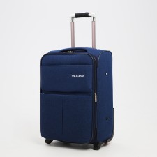 Чемодан малый 20", отдел на молнии, кодовый замок, 4 колеса, 2 наружных кармана, цвет синий