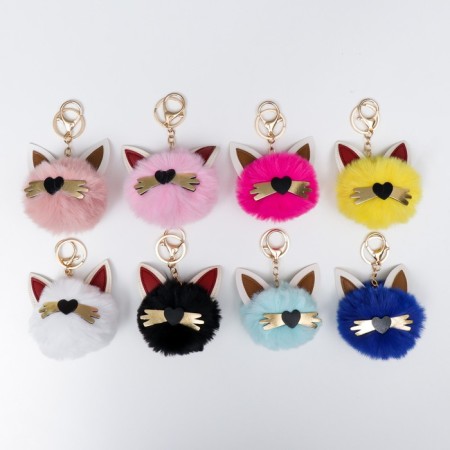 Fluffy on the ring "A cat with golden antennae" mix d = 10 cm-2