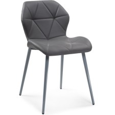 Stol on a metal frame Wald Metal/Ecokuzha, Gray/Gray 46x52x75 cm