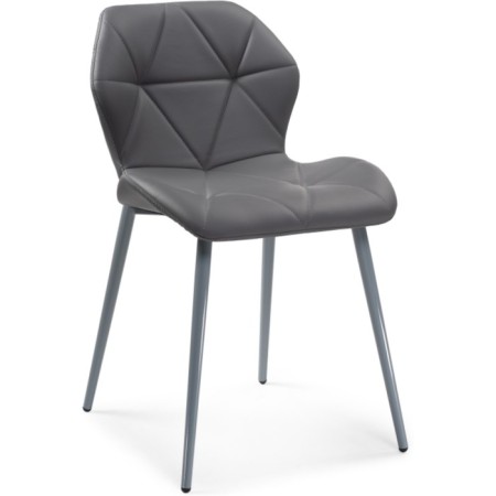 Stol on a metal frame Wald Metal/Ecokuzha, Gray/Gray 46x52x75 cm
