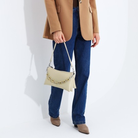 Cross-Bodi Bag on a zipper, beige color-8