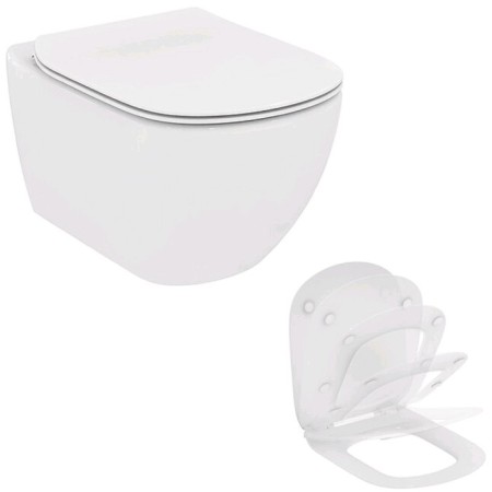 Sitting and Ideal Standard Tesi T352701 toilet cover, thin, with microlyff-3