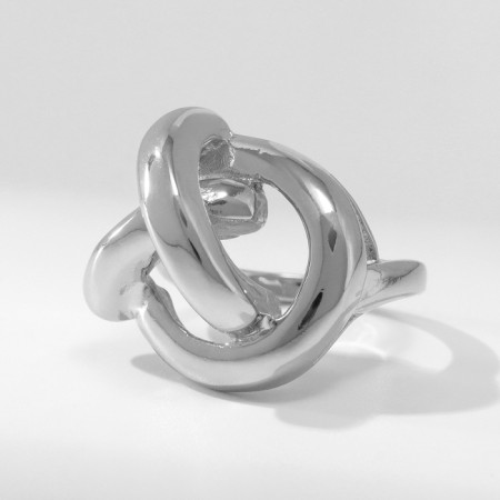 Ring Metal "Trend" triple circle, color silver, size 18-1