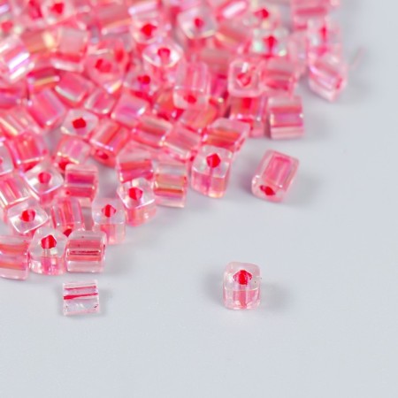 Glass beads 6/0 "Cube. Translucent. Red" 10 g