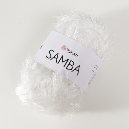 Yarn "Samba" 100% polyester 150m/100g (01 white)-1
