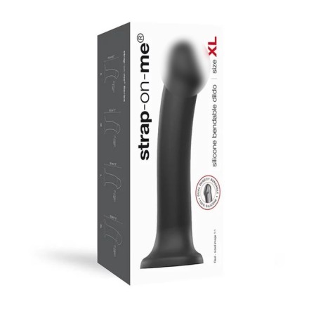 STRAP-ONE DILDO DUAL DENSITY SEMI-REALISTIC UNSIAL, Black XL, 20 cm-1