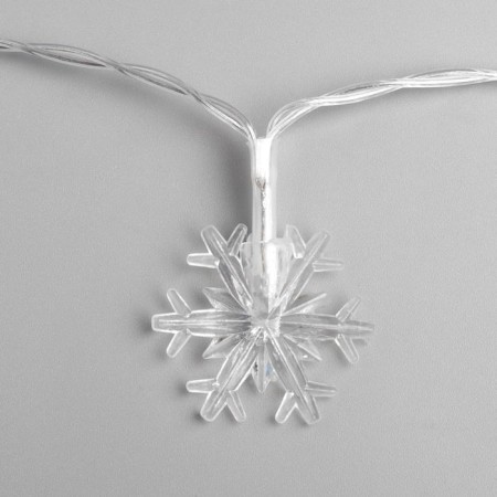 Garland "thread" 3 m with nozzles "Big Snowflakes", IP20, transparent thread, 20 LED, glow of multi, AAH3-5