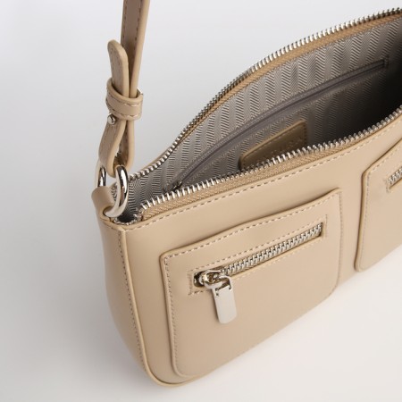 Female bag Textura, small size, beige color-6
