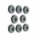 Furniture round tundra, d = 25 mm, 8 pcs., Polymer, gray color