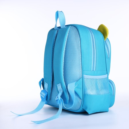 Baby backpack on lightning, 2 outer pockets, blue/yellow color-2