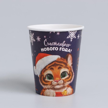 A set of paper utensils "Happy New Year" tigernok in a cap-4