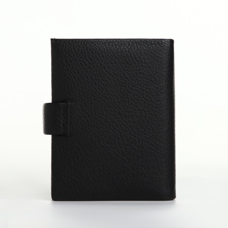 Male purse on 3 in 1 button, department for car documents, passports, black color-1