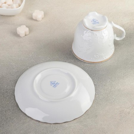 Tea Service 6 Person "Rococo Gold", 12 items: a cup 250 ml, a saucer-5