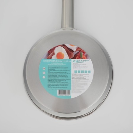 The frying pan “General catering”, D = 20 cm, h = 6 cm, case 0.6 mm, bottom cassation is 3.5 mm, induction-4