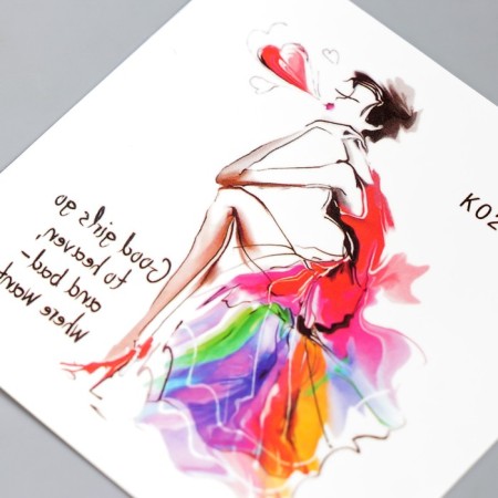 Tattoo on the body color "Lady" 8x8 cm-2